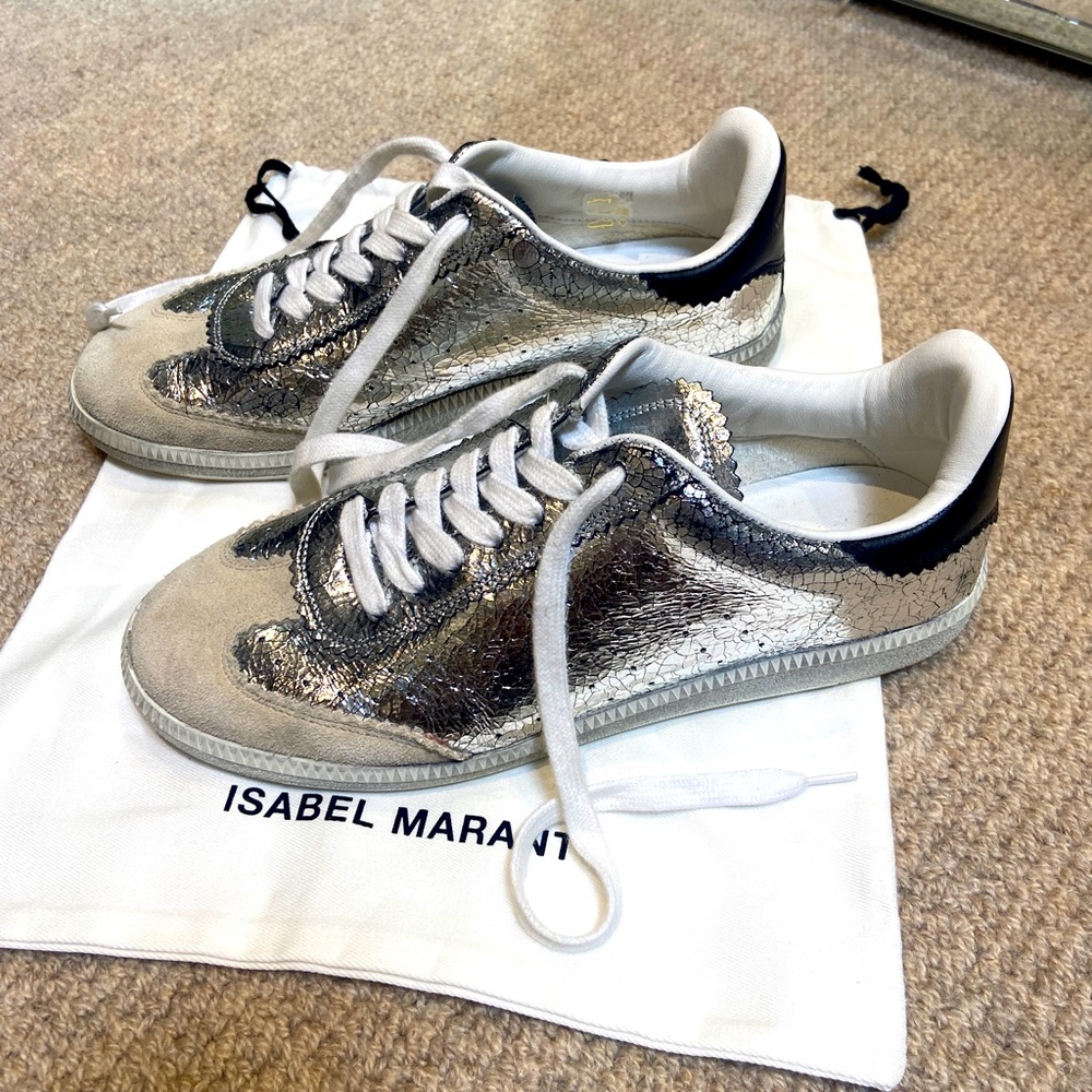 Isabel Marant Bryce Sneaker Metallic Silver Size 41
